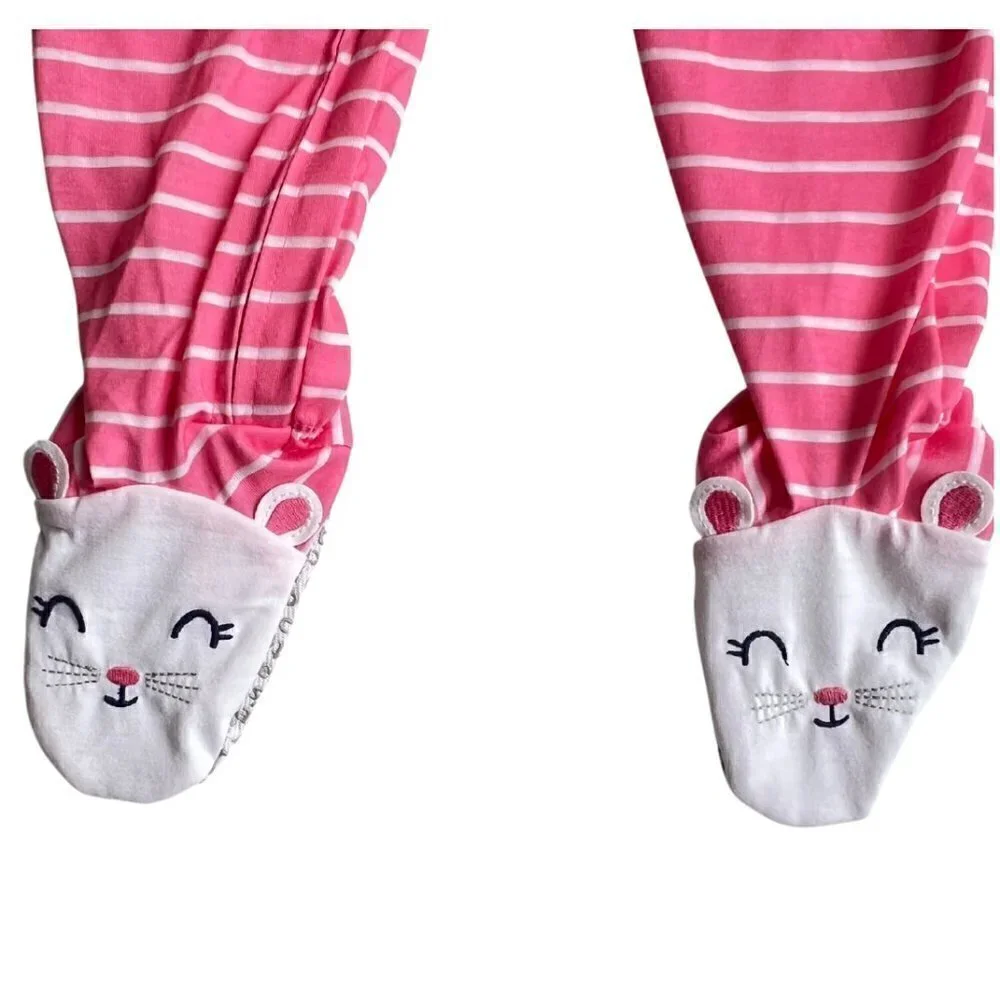 Carters Pink Stripe Bunny Onesie, 3T